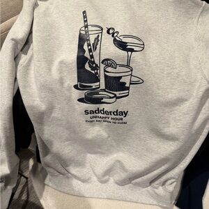 Sadderday grey hoodie size large